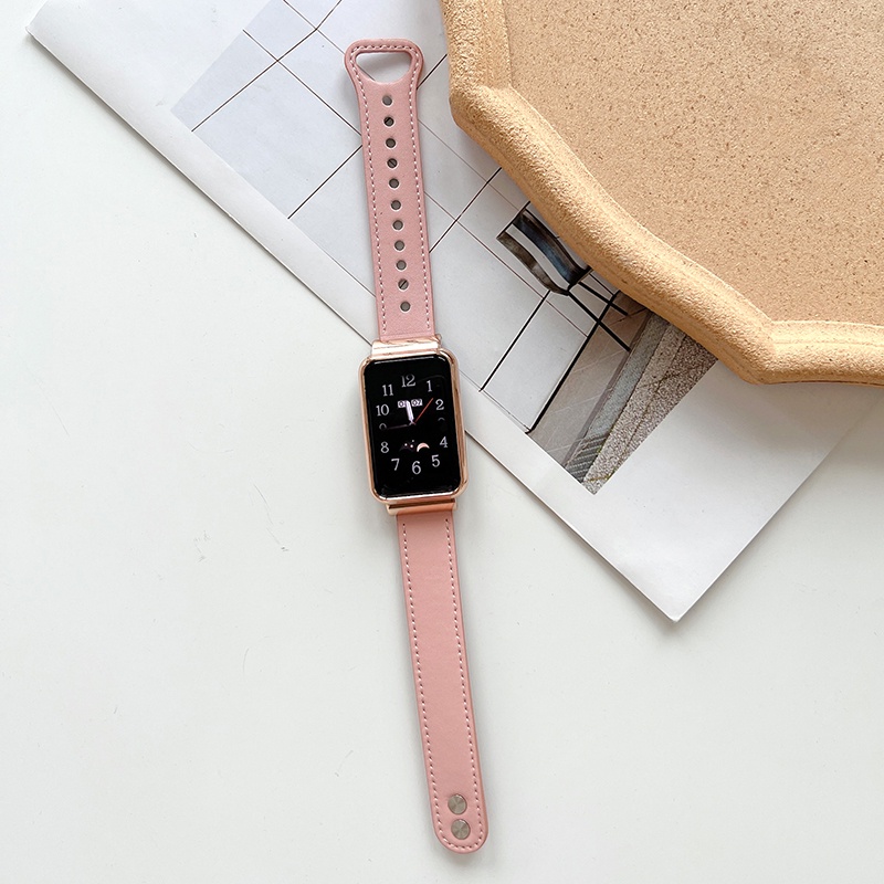 Phù Hợp Dây Đeo Tay Bằng Da Thật Hai Khóa Cài Có Thể Thay Thế Cho Xiaomi Mi Band 7pro 7pro