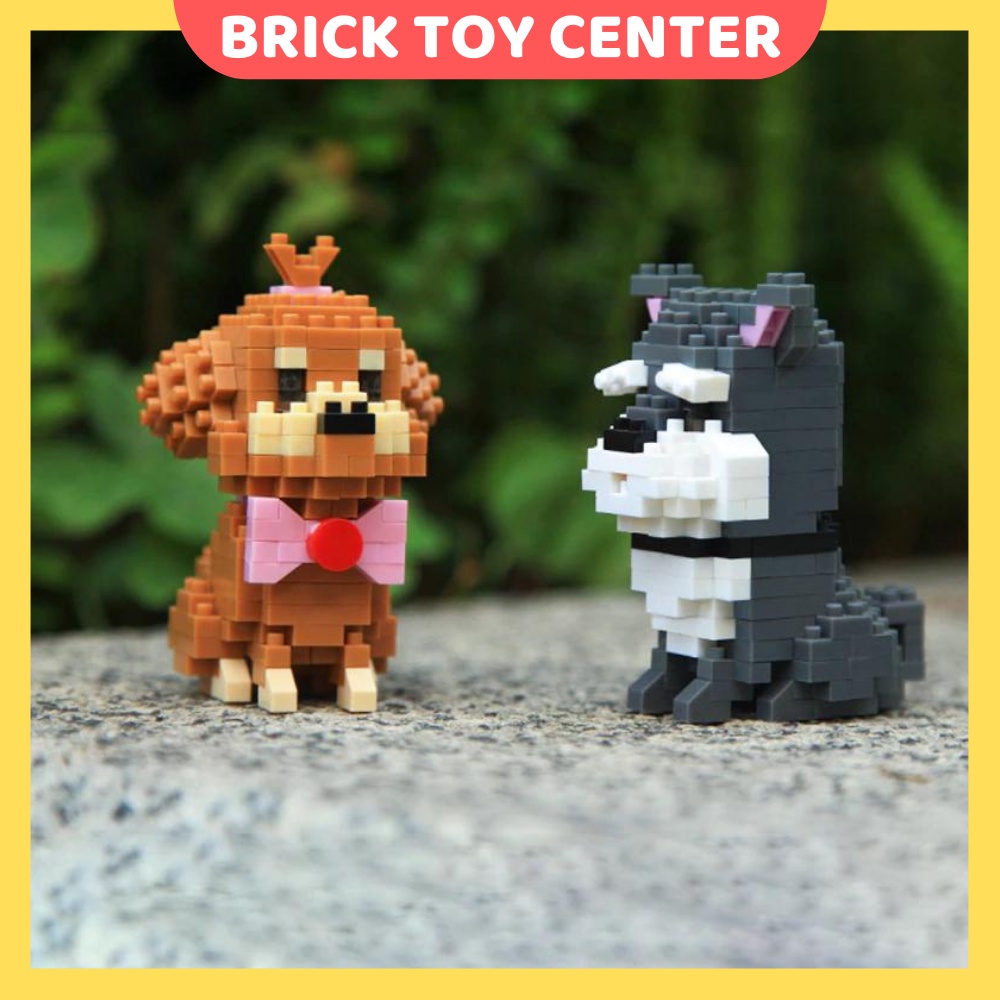 Đồ chơi mô hình động vật mini Balody 18248 lắp ghép chó Shiba Inu Siberian Puck Doberman 170+ chi tiết