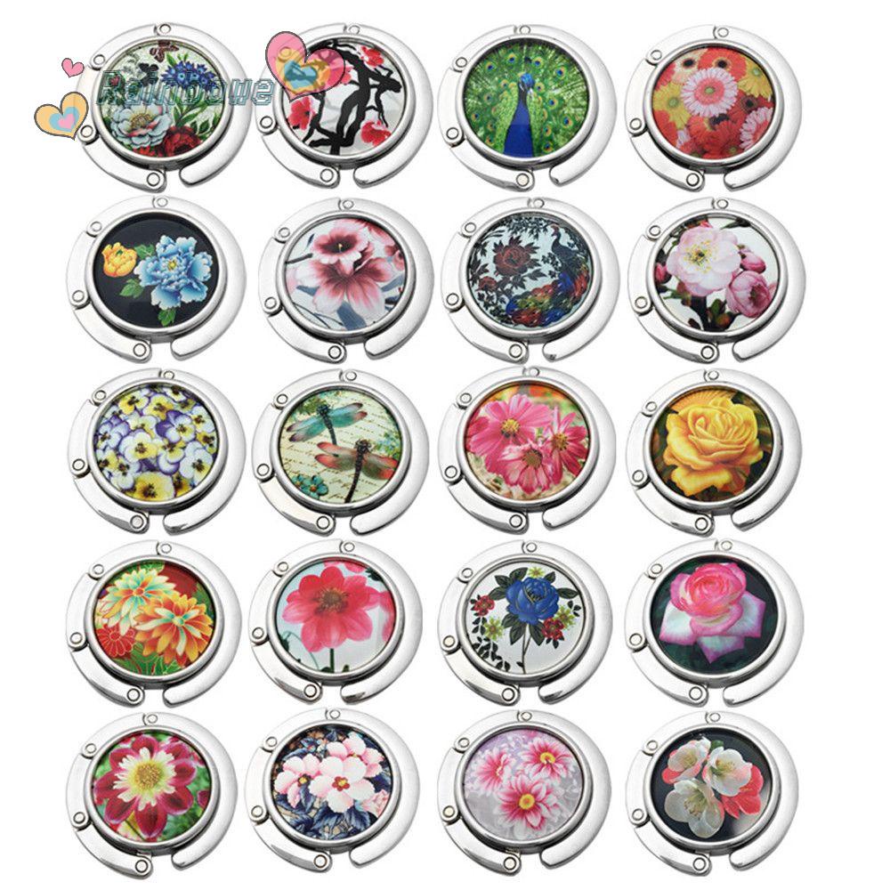 Móc treo túi xách/ ví để bàn bằng kim loại in họa tiết tranh sơn dầu nhỏ gọn thời trang