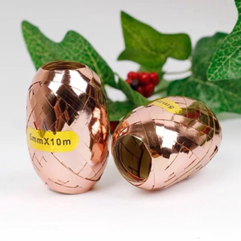 Set 6 Cuộn Dây Ruy Băng Màu Vàng Hồng Trang Trí Bong Bóng