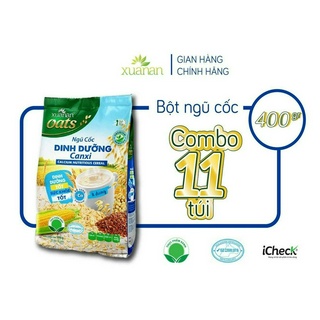  Combo 11 Túi Ngũ Cốc Dinh Dưỡng Canxi Xuân An  ít đường  400G {25g*16 gói} 