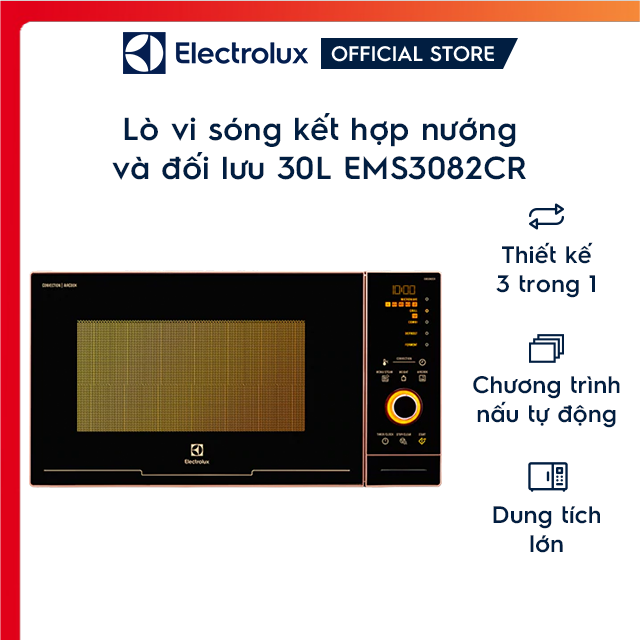 Lò vi sóng điện tử nướng đối lưu 30L Electrolux EMS3082CR