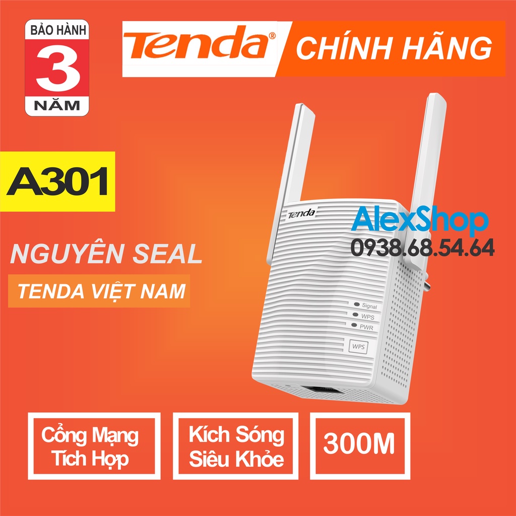 [CHÍNH HÃNG] Tenda A301 Bộ Kích Sóng Repeater Có Cổng Mạng Thêm Chức Năng Accespoint