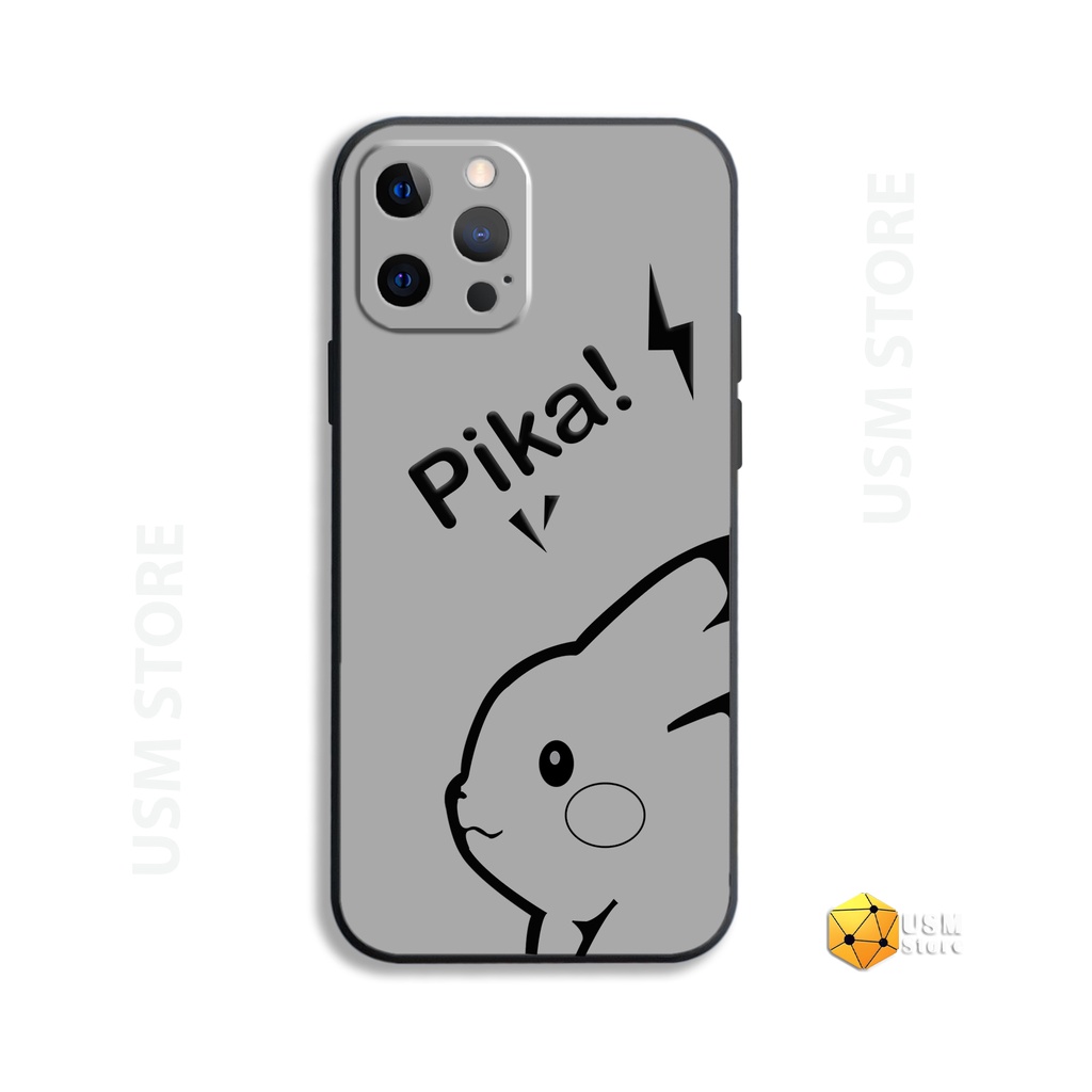 Ốp lưng iphone 11/11Pro/11Promax/12/12Mini/12Pro/12Promax/13/13 Promax/13Mini có viền bảo vệ camera sau, in hình Pikachu