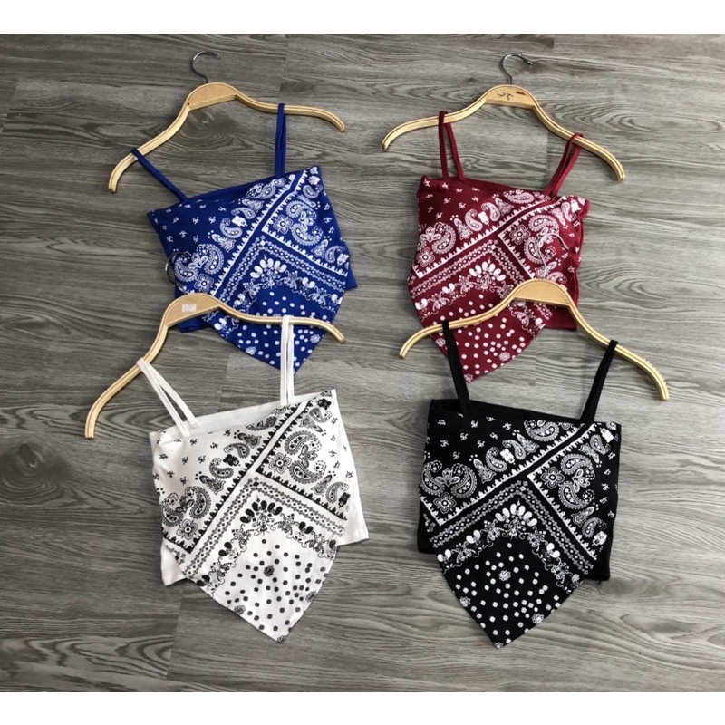 Áo 2 dây croptop yếm kèm mút ngực