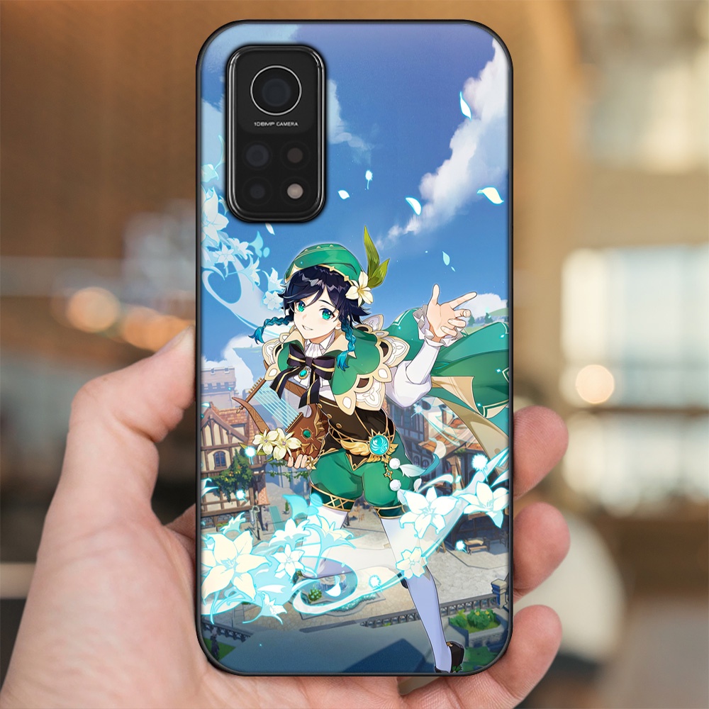 Ốp lưng Xiaomi Mi 10T Pro 5G viền đen in hình Venti Genshin Impact
