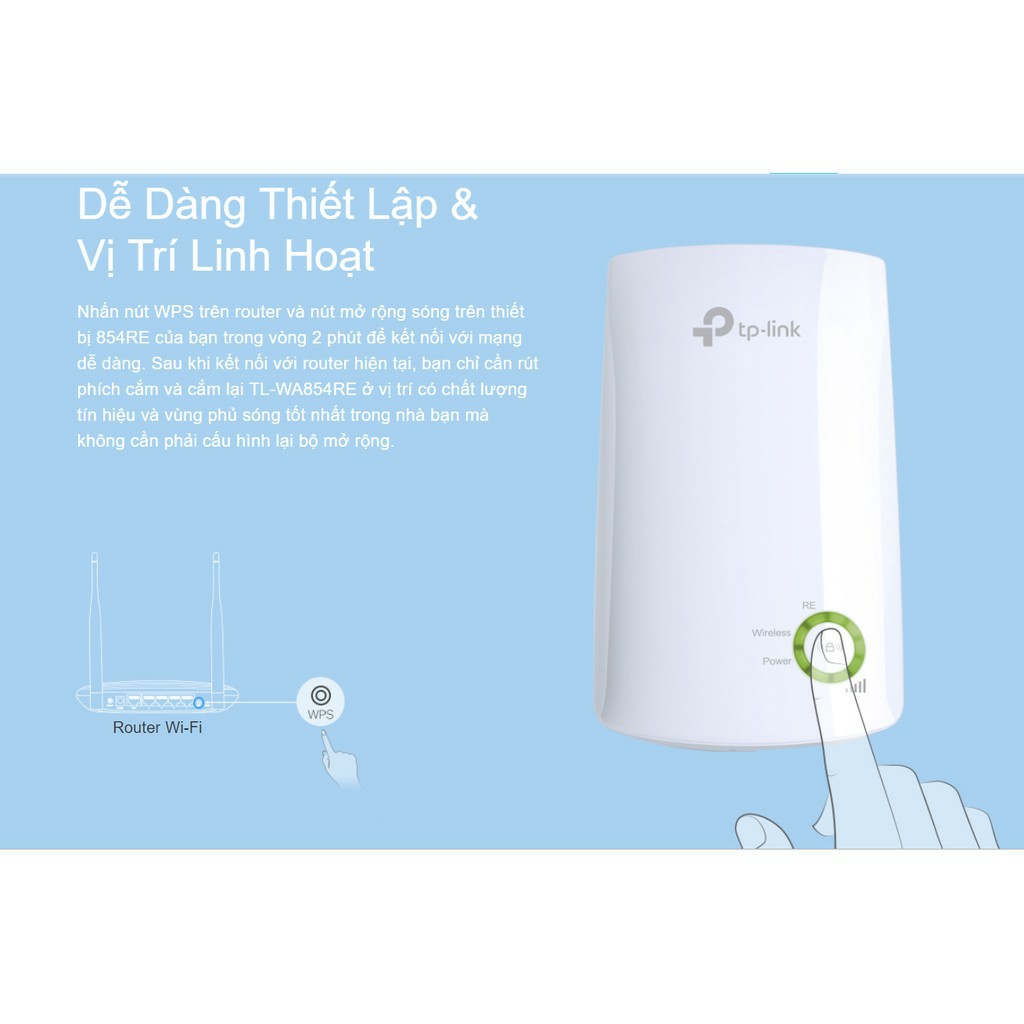 TP-Link Bộ mở rộng sóng Wifi 300Mbs -TL-WA854RE - Hàng Chính Hãng