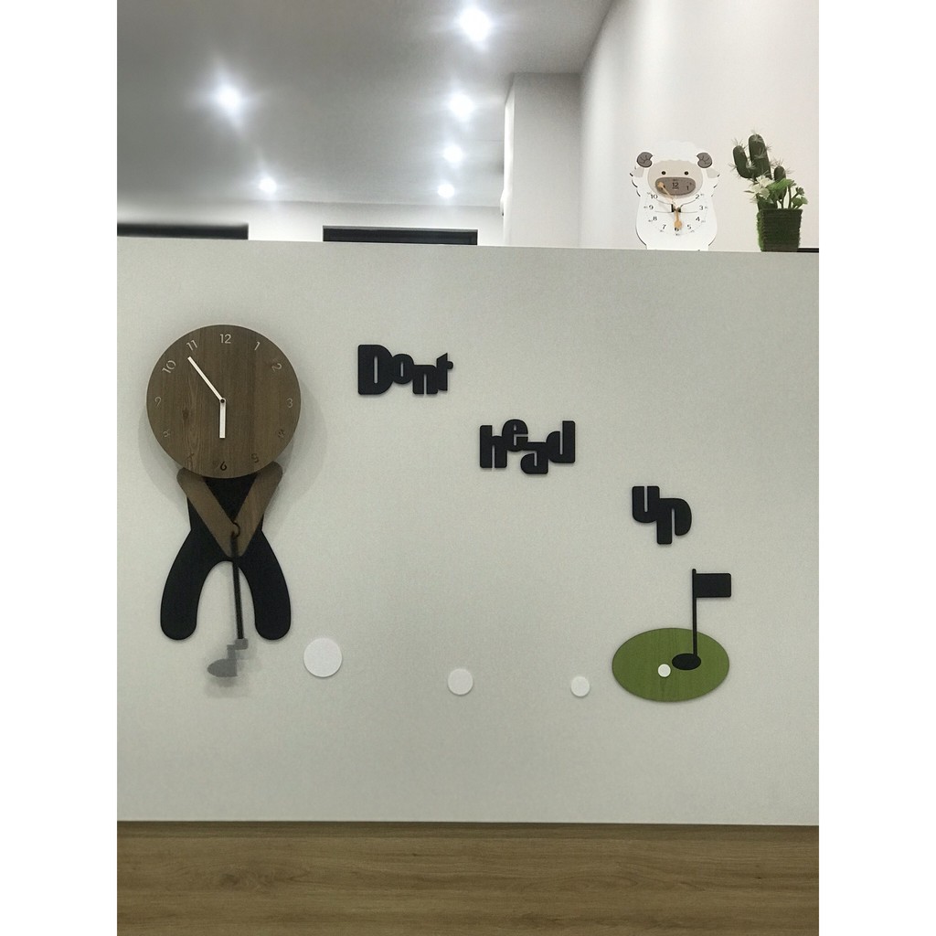 [Moro Hàn Quốc] Đồng hồ treo tường, đồng hồ trang trí nhà cửa - Decor mọi không gian - Golf Play wall clock, qủa lắc