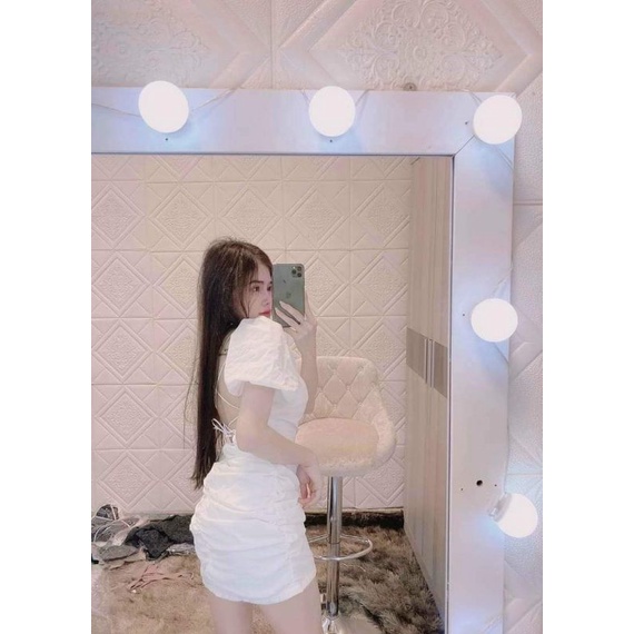 ĐẦM BODY NHÚN TAY PHỒNG ĐAN LƯNG CÓ MÚT BIGSIZE