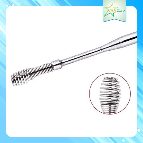 Bộ túi da PU màu xanh + 6 dụng cụ vệ sinh tai ngoáy tai, đồ lấy ráy tai Cao Cấp bằng thép không gỉ  #VSTxanh7