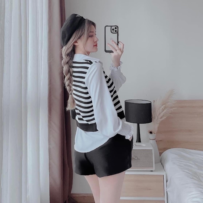 Áo Gile Phối Tay Bo Mẫu Nina Le ✨Lotus Shop✨