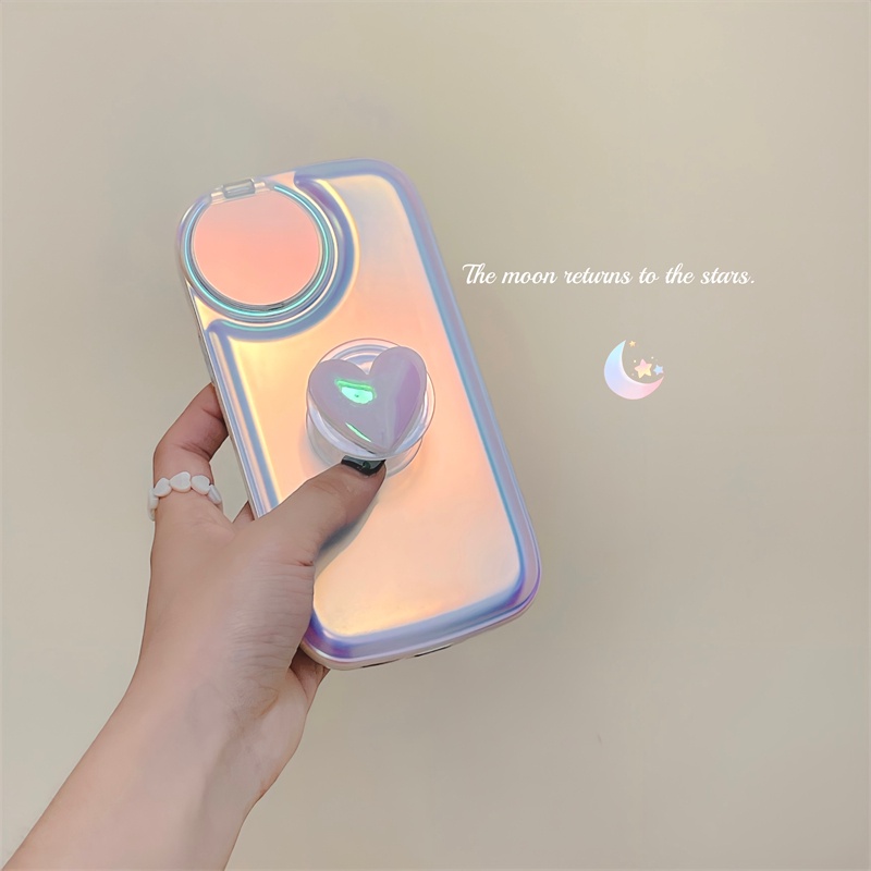 Ốp Điện Thoại Màu Laser Gắn Gương Hình Bánh Mì Có Giá Đỡ Hình Trái Tim Cho iPhone 13 12 Pro Max 11 Pro Max 13pro 12pro 1