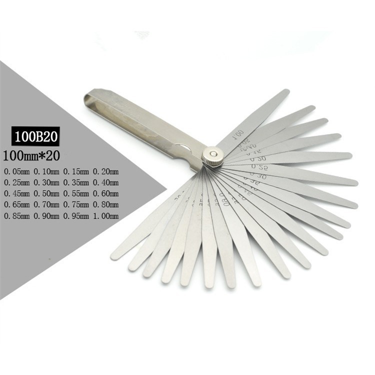 HÀNG ĐIỆN TỬ GIÁ RẺ Thước căn lá 0.05-1.00mm, bao gồm 20 lá.-Chiều dài lá 100mm