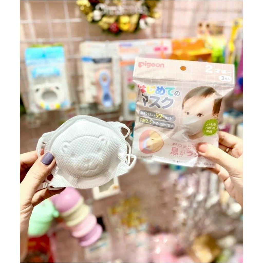 Khẩu Trang Gấu Pigeon Kháng Khuẩn Cho Bé 1 Set 3 cái