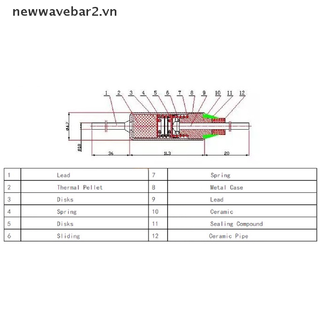 Set 2 Cầu Chì Nhiệt Độ 65C C 100 C 130 C 155 C 185 C 200 C 240 C Chuyên Dụng