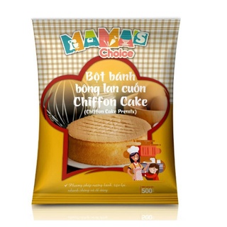 Bột bánh bông lan cuốn Chiffon Cake Mama's choice gói 500g chất lượng tuyệt vời với sớ bánh mềm mịn, bung xốp