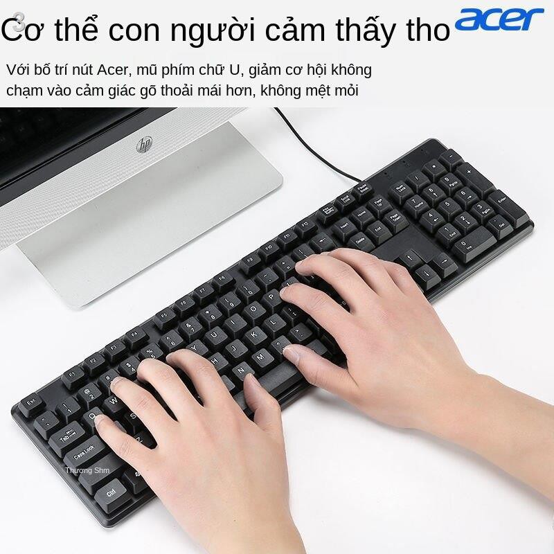 ♤✆Gói bàn phím và chuột có dây Acer màng usb chống thấm nước ngoài máy tính để
