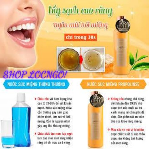 Nước Súc Miệng Propolinse Màu Cam-Đen-Hồng-Trắng-Xanh 600ml-Sap Ong-Nhật Bản by Shop LocNgo