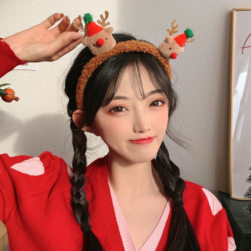 Haimeikang Băng Đô Cài Tóc Hình Tuần Lộc Dễ Thương
