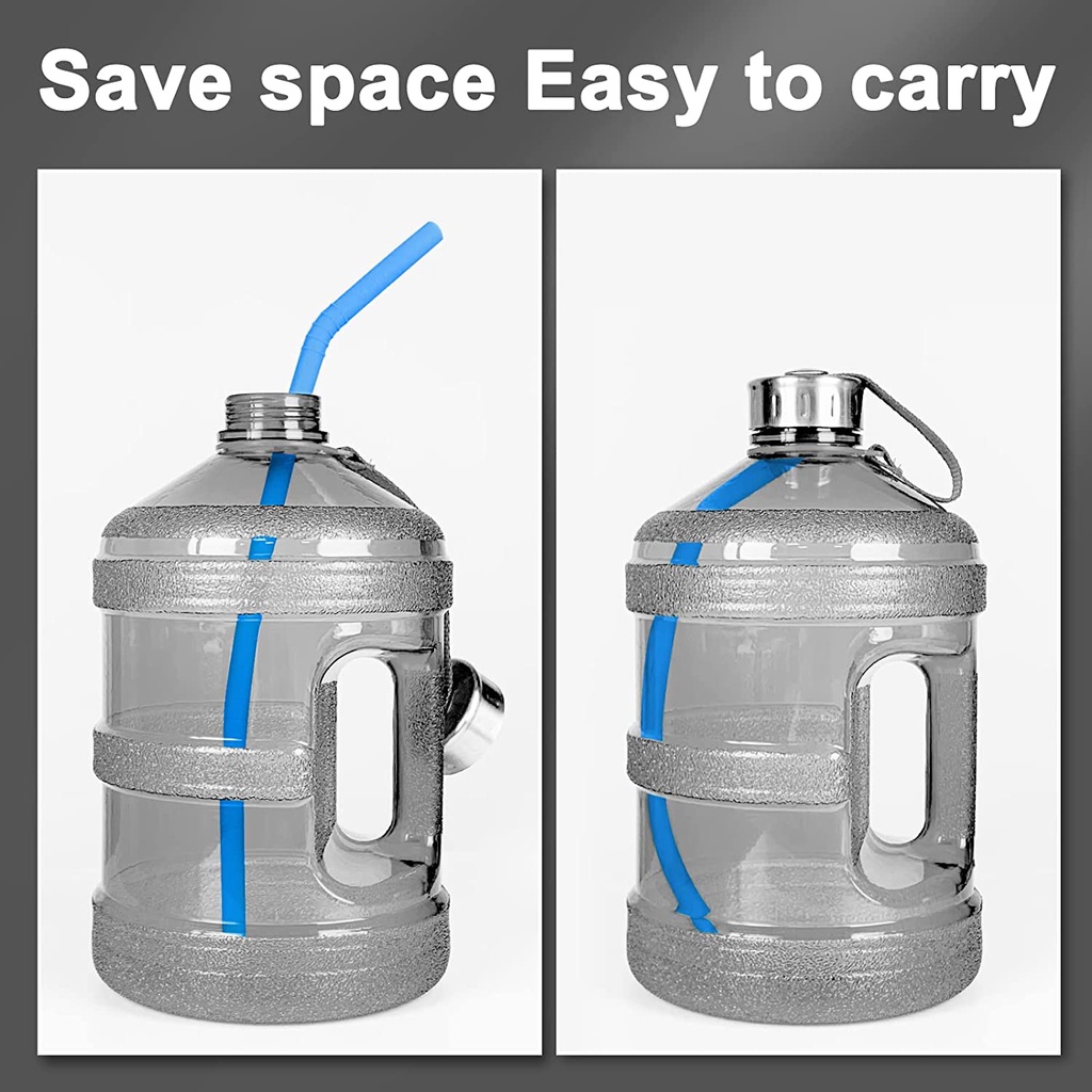 Bộ 6 ống hút WALFOS silicone tái sử dụng kích thước lớn 14.5 inch cho bình nước 1 gallon 128 75 64 oz kèm phụ kiện