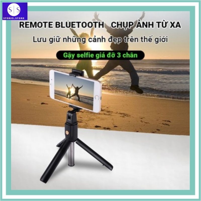 Gậy chụp ảnh tự sướng có remote bluetooth chụp từ xa tiện lợi thiết kế nguyên khối trọng lượng nhẹ dễ mang theo