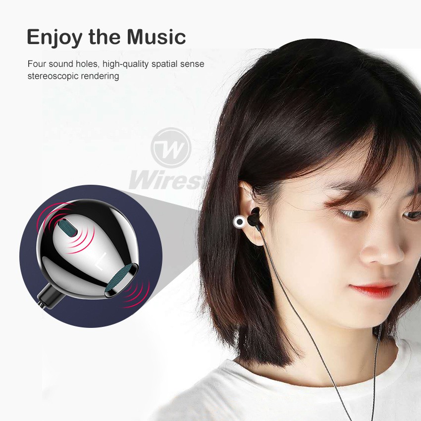 Tai Nghe Wiresto Âm Thanh Nổi Stereo Giúp Giảm Tiếng Ồn Thiết Kế Đầu 90 Độ Kèm Micro HD