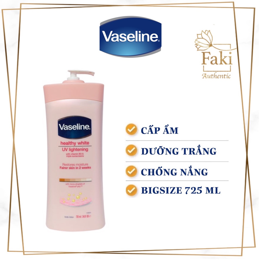 Vaseline sữa dưỡng thể trắng da chống nắng ➖Vaseline Healthy White UV Body Lotion trắng da trong 2 tuần 725ml