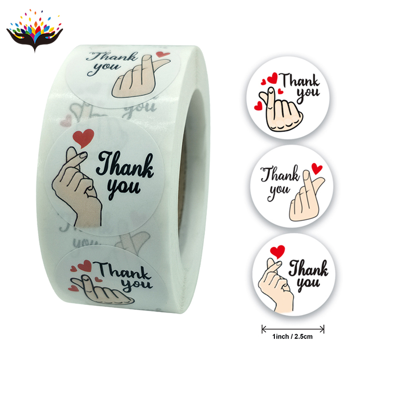 Thank You Sticker Floral Wedding Gift Decoration Sticker 500PCS/roll  OY