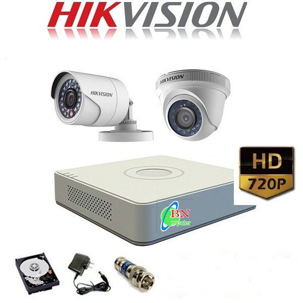 Trọn Bộ Kit Camera Hikvision 4 Kênh - Mắt Thân 16B2-IPF Hoặc Mắt Bán Cầu 56B2-IPF