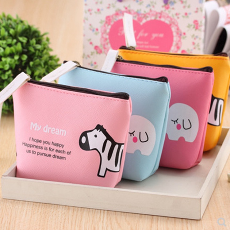 Ví Da PU Đựng Tiền Xu Hình Động Vật Hoạt Hình Đáng Yêu