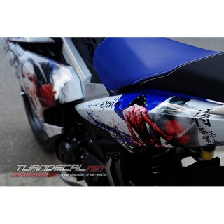 Tem Trùm Exciter 150 Samurai Trắng Xanh