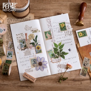 (Hàng Mới Về) 1 Cuộn Băng Keo In Họa Tiết Cây Cối Phong Cách Retro Dùng Trang Trí Diy