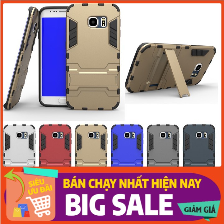 Ốp lưng Samsung Galaxy S6 Edge chống sốc Iron man có chân dựng máy