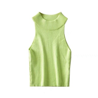 Áo len mỏng croptop cổ yếm năng động