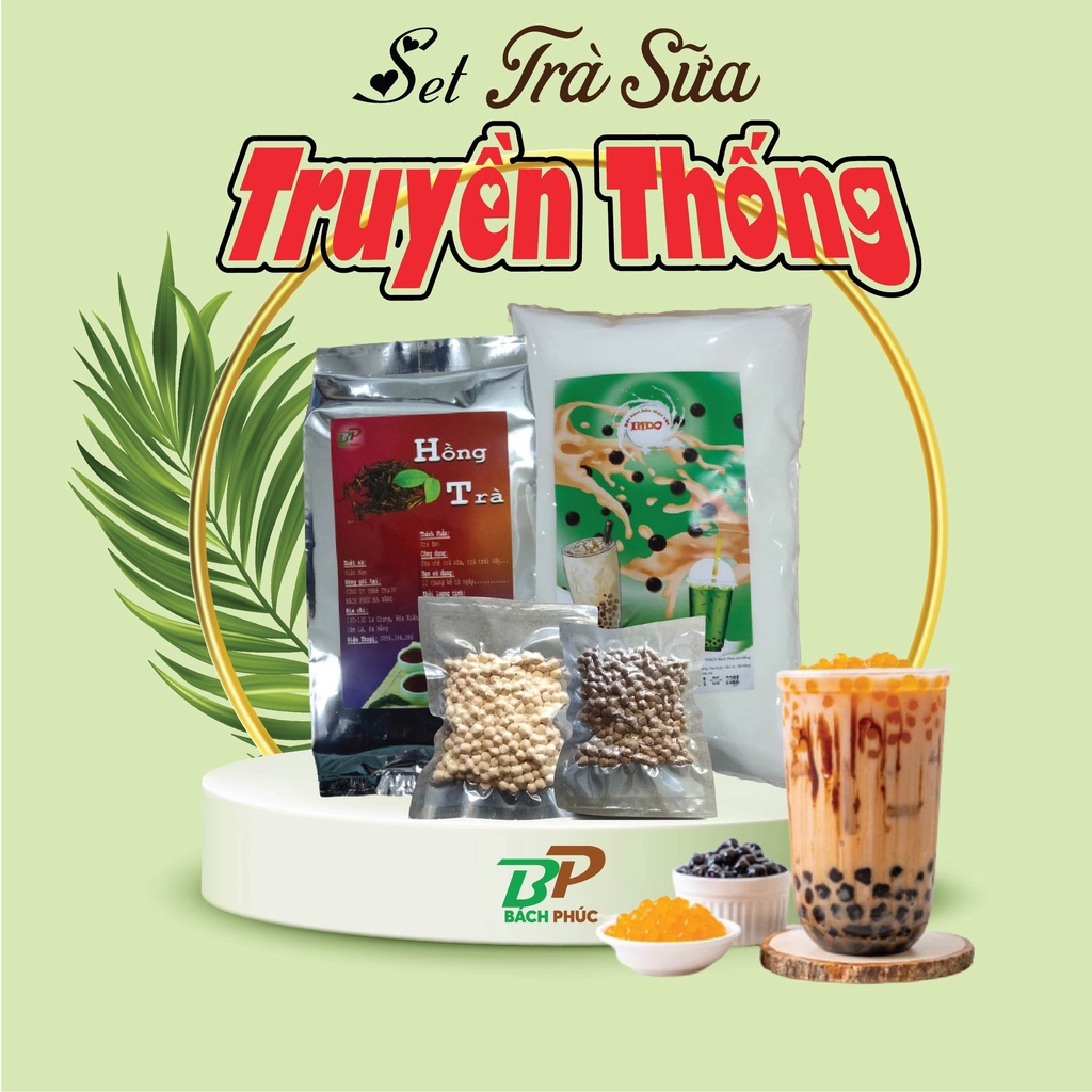 SET NGUYÊN LIỆU TRÀ SỮA TRUYỀN THỐNG NGUYÊN LIỆU TRÀ SỮA TẶNG KÈM TRÂN CHÂU ĐEN - KHO PHA CHẾ ĐÀ NẴNG