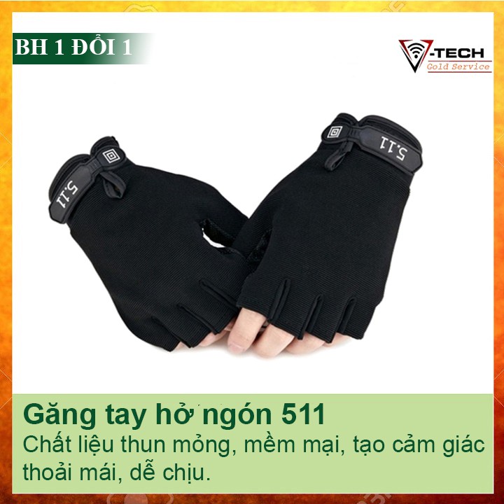 [giá tốt] Găng Tay 511, Găng Tay Phượt, Tập Gym, Đạp Xe Cụt Ngón