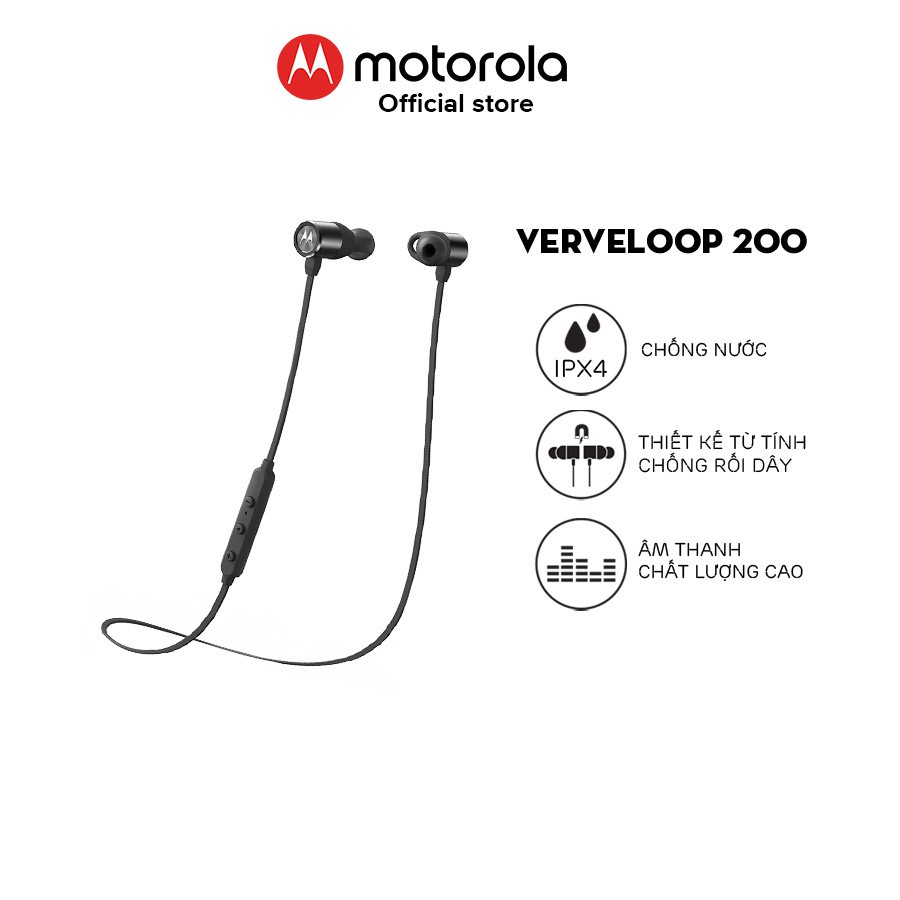 Tai nghe bluetooth Motorola nhét tai thể thao không dây- Verve Loop 200- Hỗ trợ micro thông minh