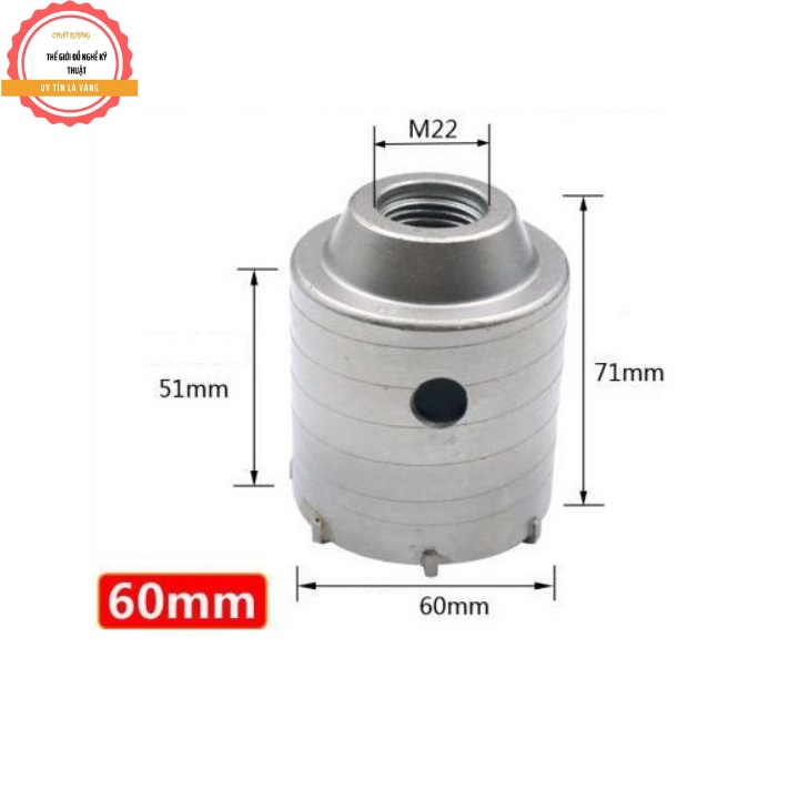 Mũi khoan rút lõi bê tông - Mũi khoan tường bê tông mũi khoét lỗ điều hòa phi 30 35 40 45 50 55 60 65mm