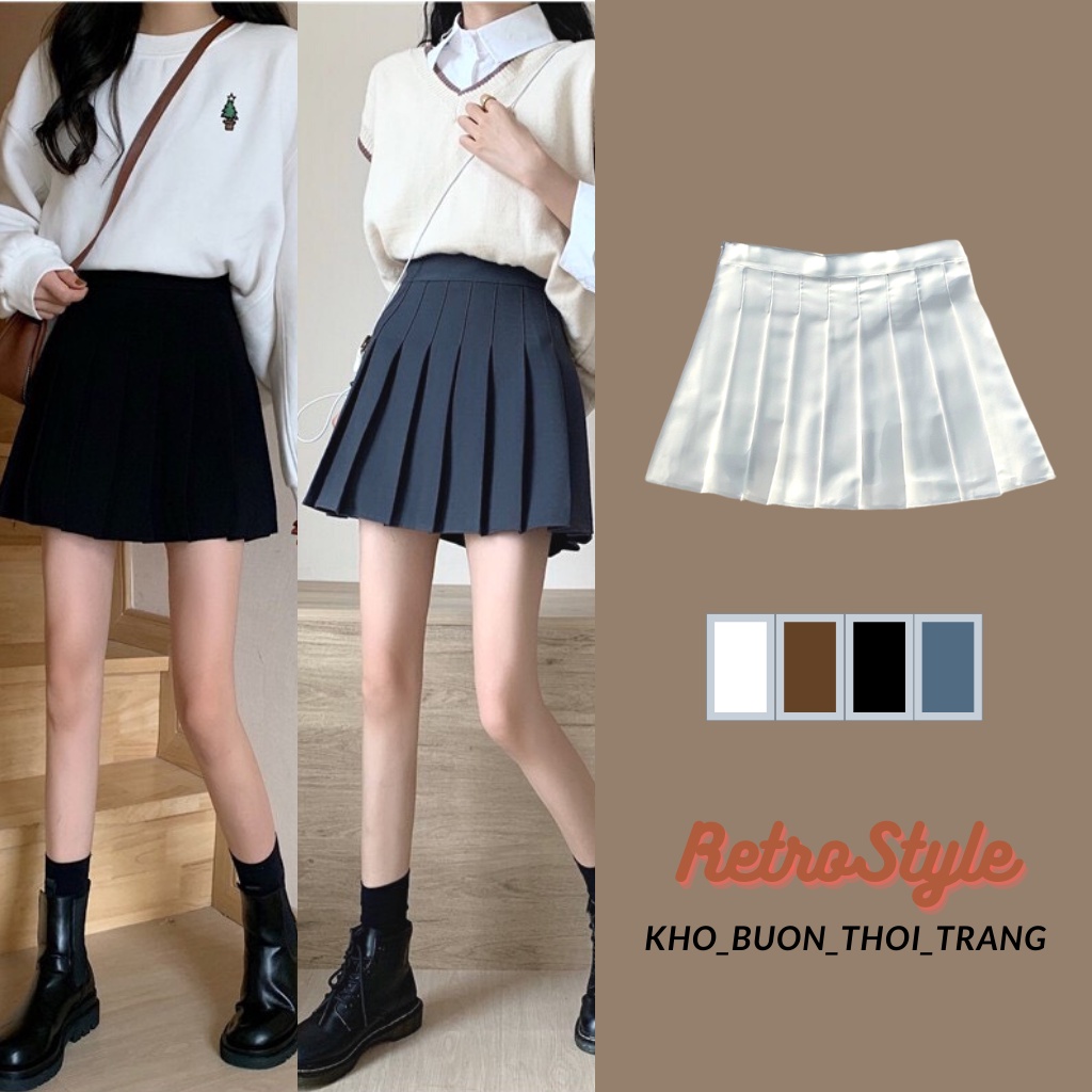 Chân Váy Chữ A Xếp Ly Lưng Cao Phong Cách Hàn Quốc Dành Cho Phái Đẹp 301/P0.K29