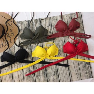 Bikini áo ngưc chéo lẻ (xanh, vàng,trắng đỏ)