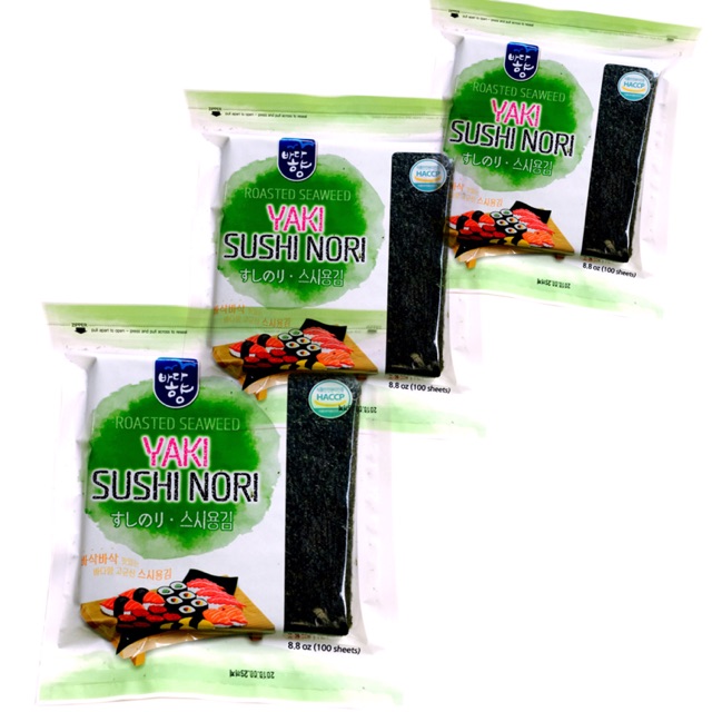 COMBO 10 GÓI RONG BIỂN CUỘN CƠM GIMBAB YAKI SUSHI NORI (100 LÁ/ 1 GÓI)