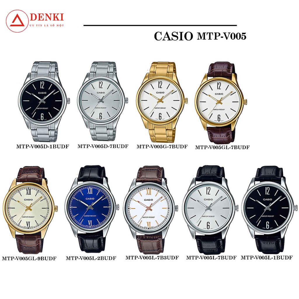 Đồng hồ nam Casio chính hãng Anh Khuê MTP-V005 (40mm) Series MTP-V005L MTP-V005GL MT