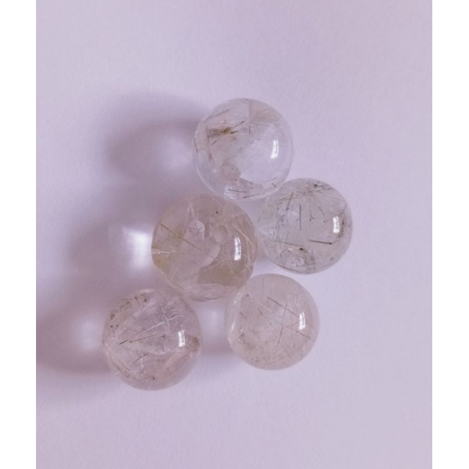 Hạt đá tóc trắng 12 li thanh tẩy bài tarot, làm handmade, xỏ DIY, sưu tầm