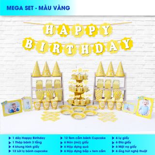 Set MEGA trang trí sinh nhật có 6 màu