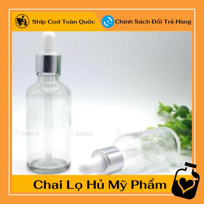 Lọ Chiết Serum ❤ TOP GIÁ RẺ ❤ Lọ đựng tinh dầu 30ml Dày bóp giọt Khoen Bạc , lọ chiết serum ,Xưởng Chai Lọ