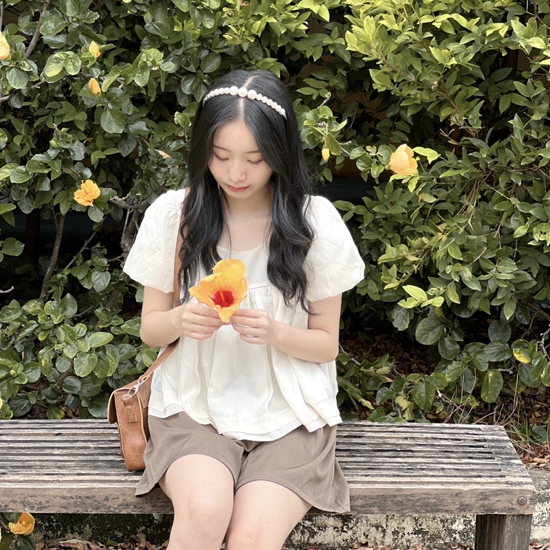 SET BABYDOLL VOAN QUẦN NÂU TÂY (ảnh thật/video)