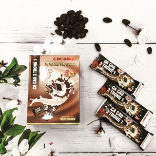 Hộp cacao 3in1 drinking chocolate - hộp 8 gói - đậm vị socola cacao4u - ảnh sản phẩm 2