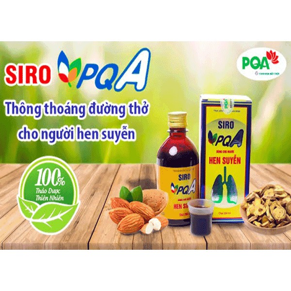 Siro PQA Hen Suyễn: hen suyễn, hen phế quản, viêm phế quản, ho, khó thở về đêm