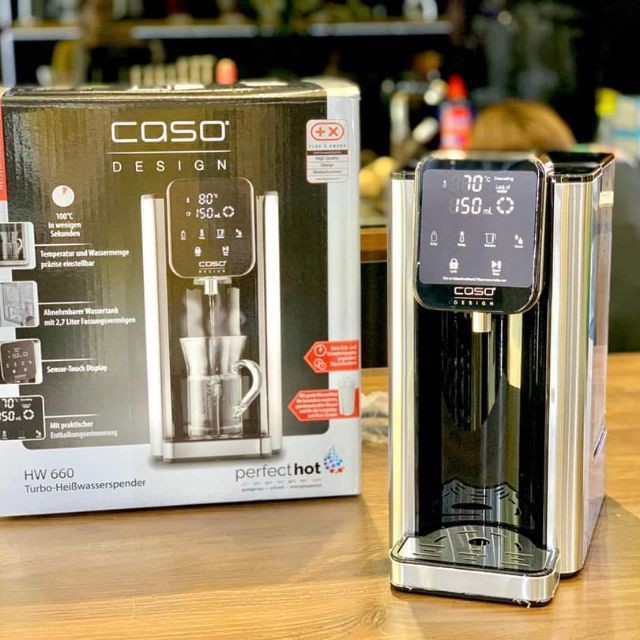 Bình thủy điện đun nước Caso Turbo HW660 bảng hiển thị điện tử chính hãng Đức