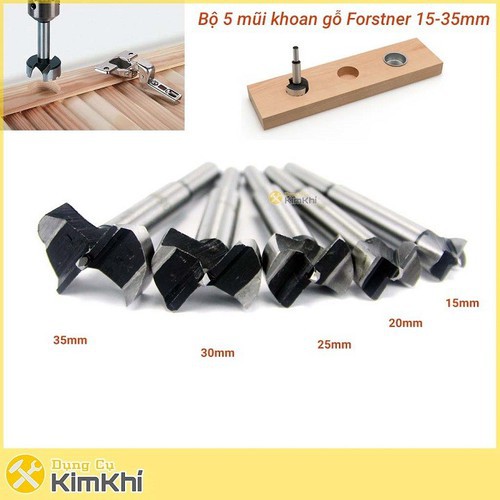 Bộ 5 mũi khoan bản lề gỗ